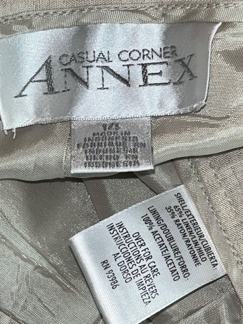 Linen Blend Trouser Lined Preppy Minimalist Brunch Elevated Casual Corner Wom 14 - Picture 4 of 13